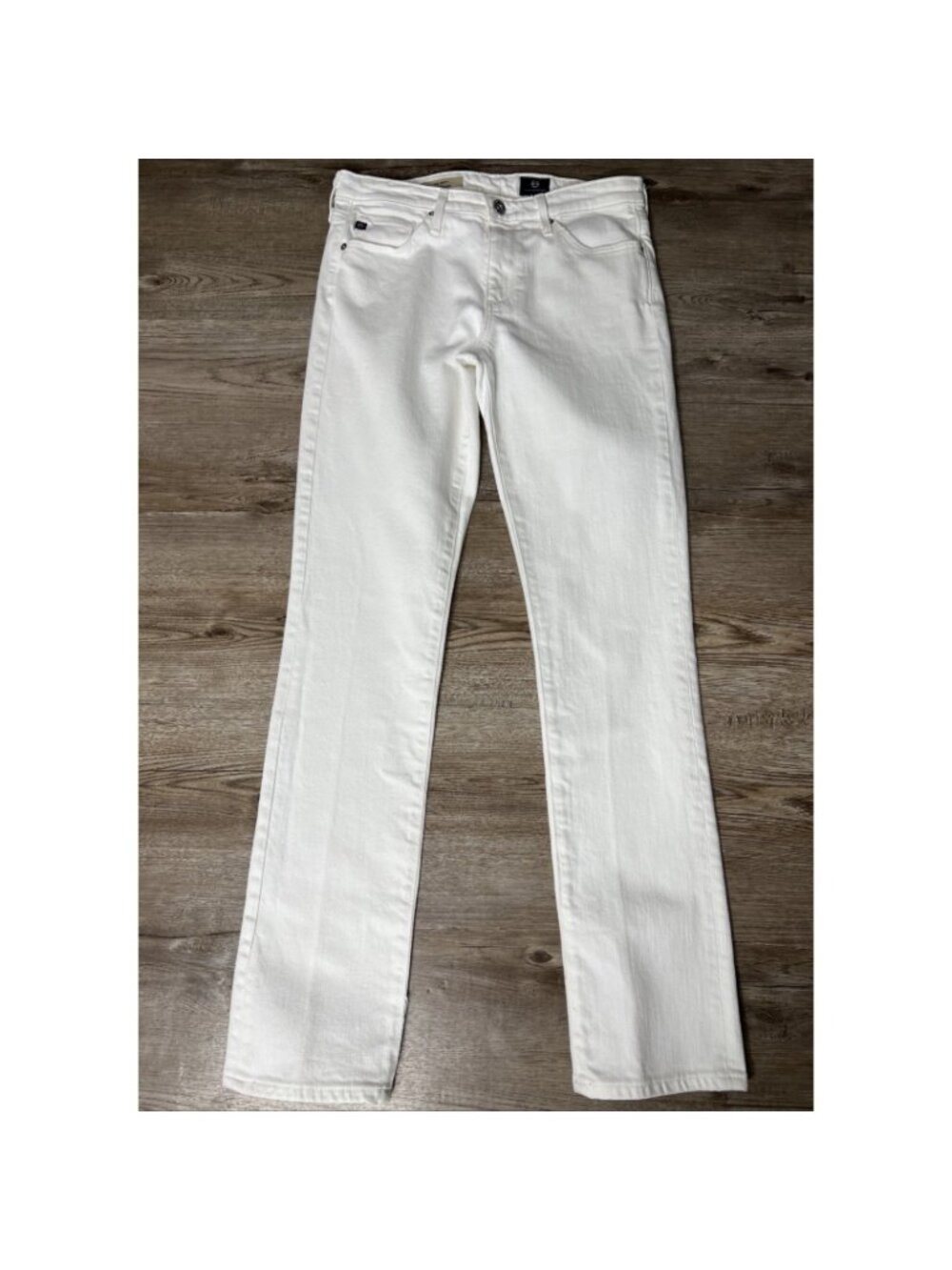 AG Adriano Goldschmied Emery Essential Straight Jean Womens 26 White Full Length